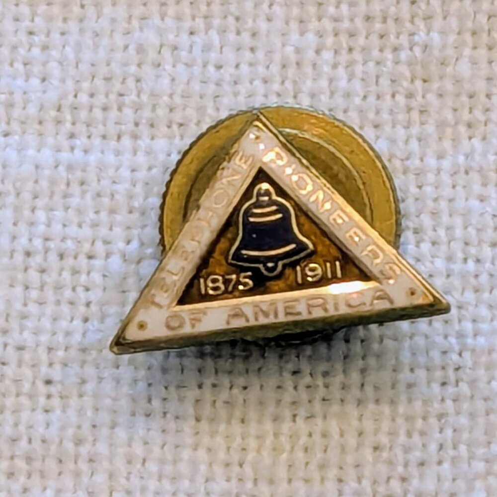 Vintage Telephone Pioneers of America Enamel Lapel Pin - Bell System History